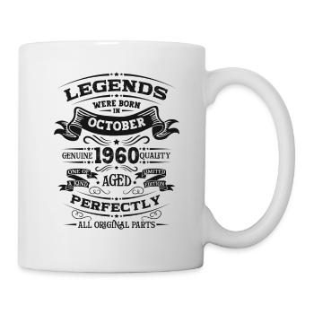 65. Geburtstag Legende Oktober 1960 Jahrgang 60 - Tasse - Weiß - Rechts