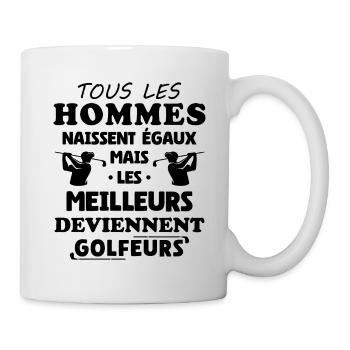 Bessere Männer werden Golfer Humor - Tasse - Weiß - Rechts