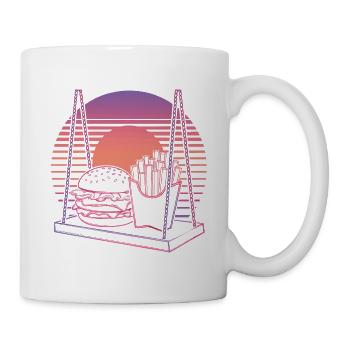 Pink Sunset Burger Fries Fast Food Best Friend - Mug - white - Right