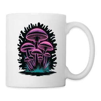 Esthétique Néon Rose Vert Champignon Champignon - Mug blanc - blanc - Droite