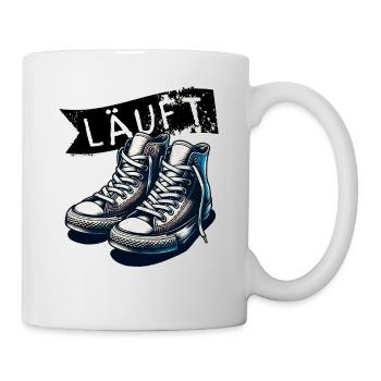 Laufen Motto mit Schuhe Sneaker Läuft - Tasse - Weiß - Rechts