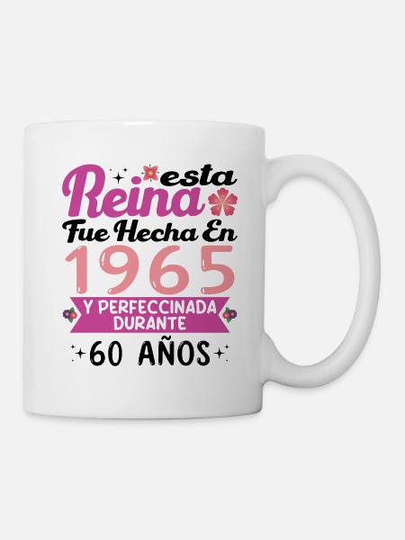Cadeau d’anniversaire 60 ans femme Fabriqué en 1965 - Mug blanc - blanc