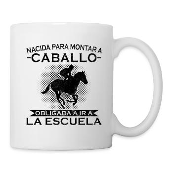 Born to ride, forced to go to school - Mug - white - Right