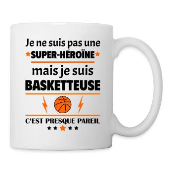 Pas super-héroïne basketteuse, fête des pères,noël - Mug blanc - blanc - Droite