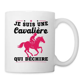 Ich bin ein Reiter, der Geschenke zerreißt - Tasse - Weiß - Rechts