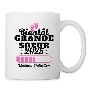 Bientôt grande soeur 2025 - Mug blanc - blanc - Droite