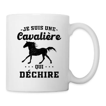 Ich bin ein Reiter, der Geschenke zerreißt - Tasse - Weiß - Rechts