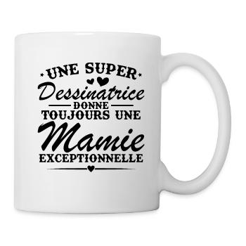 Cartoonist always gives exceptional granny - Mug - white - Right