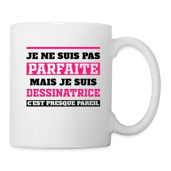Nicht perfekt, aber ich bin ein Cartoonist - Tasse - Weiß - Rechts