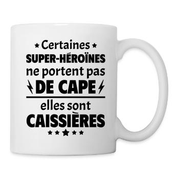 Certaines super-héroïnes sont caissières, noël - Mug blanc - blanc - Droite