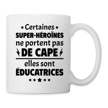 Certaines super-héroïnes sont éducatrices, noël - Mug blanc - blanc - Droite