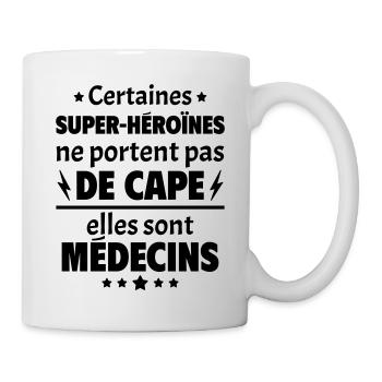 Certaines super-héroïnes sont médecins, noël - Mug blanc - blanc - Droite