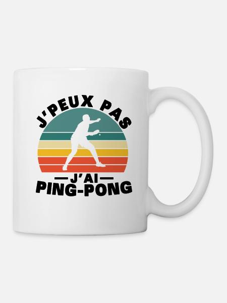 Je peux pas J'ai Ping pong Humour cadeau - Mug blanc - blanc