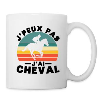 Je peux pas j ai Cheval Humour cadeau - Mug blanc - blanc - Droite