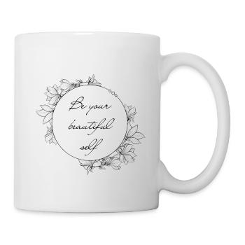 Be Your Beautiful Self – Motif floral délicat - Mug blanc - blanc - Droite