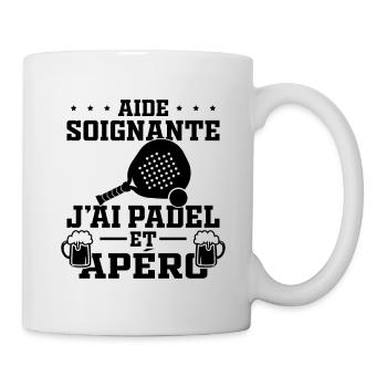 Aide Soignante J"ai Padel et Apéro Cadeau Humour - Mug - white - Right