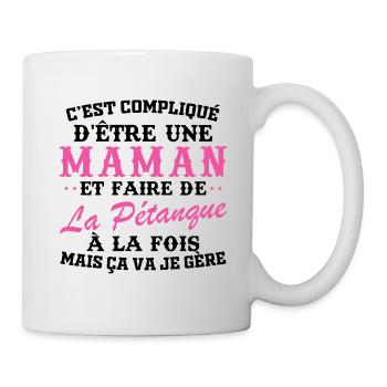 Maman et pétanque - Mug blanc - blanc - Droite