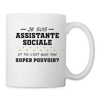 Sozialarbeiterin - Superkraft - Geschenk - Tasse - Weiß - Rechts