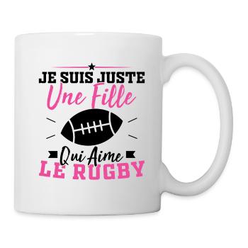 I'm just a girl who loves rugby - Mug - white - Right