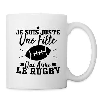 I'm just a girl who loves rugby - Mug - white - Right