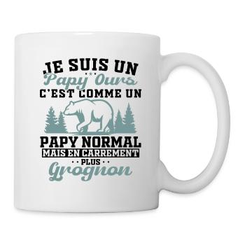 Ich bin ein Opa Bär Mürrischer Opa Geschenk Humor Opa - Tasse - Weiß - Rechts