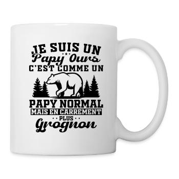 Ich bin ein Opa Bär Mürrischer Opa Geschenk Humor Opa - Tasse - Weiß - Rechts