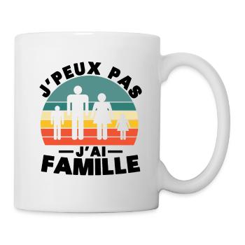 Je peux pas j'ai Famille Humour cadeau - Mug blanc - blanc - Droite