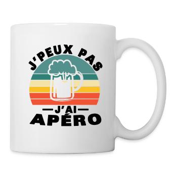 Ich kann kein Vintage-Aperitif-Humor-Geschenk haben - Tasse - Weiß - Rechts