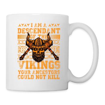 Je suis un Descendant des Vikings, vos ancêtres - Mug blanc - blanc - Droite