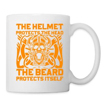 The Helmet protects the Head the beard protects it - Mug - white - Right