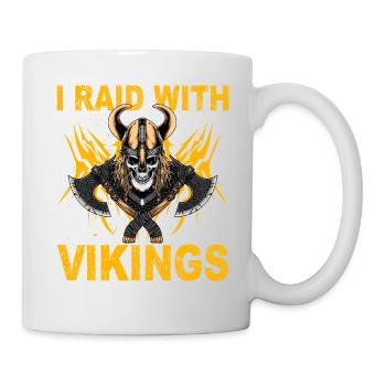 Je fais un raid avec les Vikings - Mug blanc - blanc - Droite