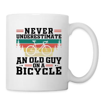 Never Underestimate An Old Guy On A Bicycle - Mug - white - Right