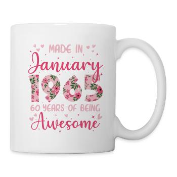Janvier 1965 Anniversaire 60 Ans Pour Femmes - Mug blanc - blanc - Droite
