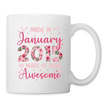 January 2015 10 Year Anniversary For Girls - Mug - white - Right