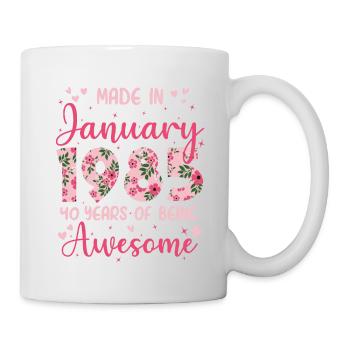 Januar 1985 40-jähriges Jubiläum der Frauen - Tasse - Weiß - Rechts