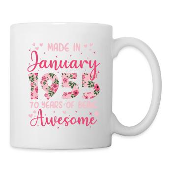 Janvier 1955 Anniversaire 70 Ans Pour Femmes - Mug blanc - blanc - Droite