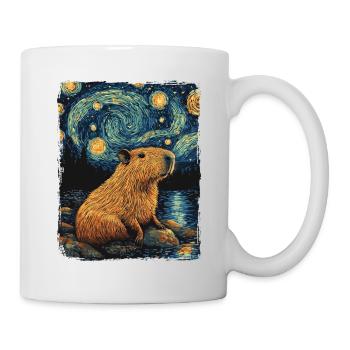 Capybara Animal Rodent Starry Night Sky Painting - Mug - white - Right