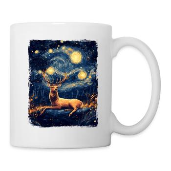Cerf Animal Eli Nuit Étoilée Peinture Van Gogh - Mug blanc - blanc - Droite
