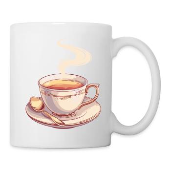 Thé dans une tasse à thé classique rétro - Mug blanc - blanc - Droite