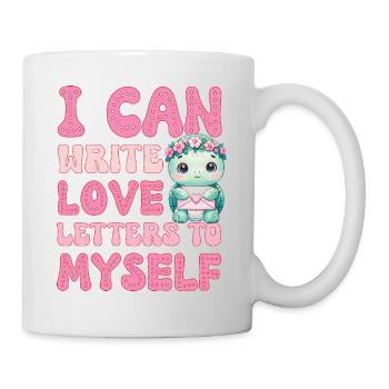 Lustige Valentinstag Selbstliebe Schildkröte - Tasse - Weiß - Rechts