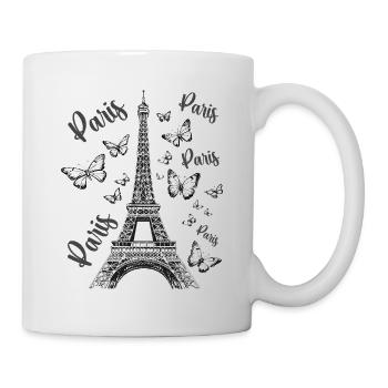 Paris Tour Eiffel France Papillons Art - Mug blanc - blanc - Droite