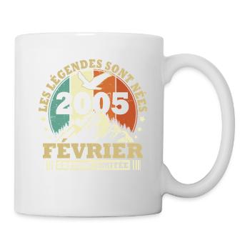 Vintage Février 2005 Cadeau Anniversaire Rétro - Tasse - Weiß - Rechts