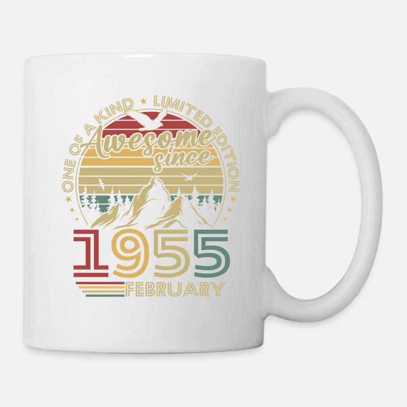 Vintage Février 1955 Rétro Cadeau Anniversaire - Mug blanc - blanc