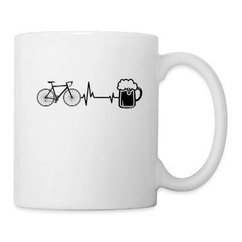 Bike Bier und Herzschlag - Tasse - Weiß - Rechts