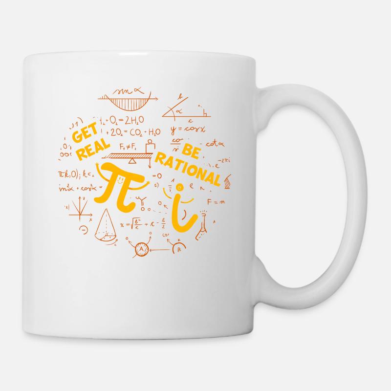 Mathe-Humor – Pi vs. imaginäre Zahl - Tasse - Weiß