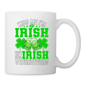 Embrasse-moi, je suis irlandais ou irlandais peu importe - Mug blanc - blanc - Droite