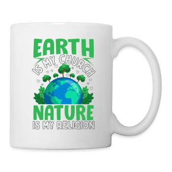 La Terre est mon église, la nature est ma religion - Mug blanc - blanc - Droite