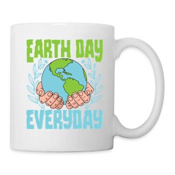 Tag der Erde jeden Tag - Tasse - Weiß - Rechts