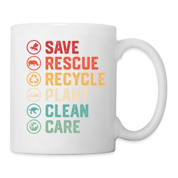 Save Rescue Recycle Nettoyage des plantes Entretien - Mug blanc - blanc - Droite