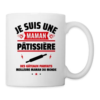 Maman pâtissière, idée cadeau fête des mères - Mug blanc - blanc - Droite